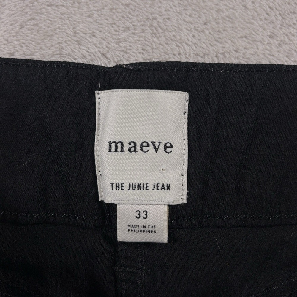 Anthropologie Maeve Junie Jeans Womens 33x31 Black Wide Leg Utility Pocket Denim - Picture 8 of 10